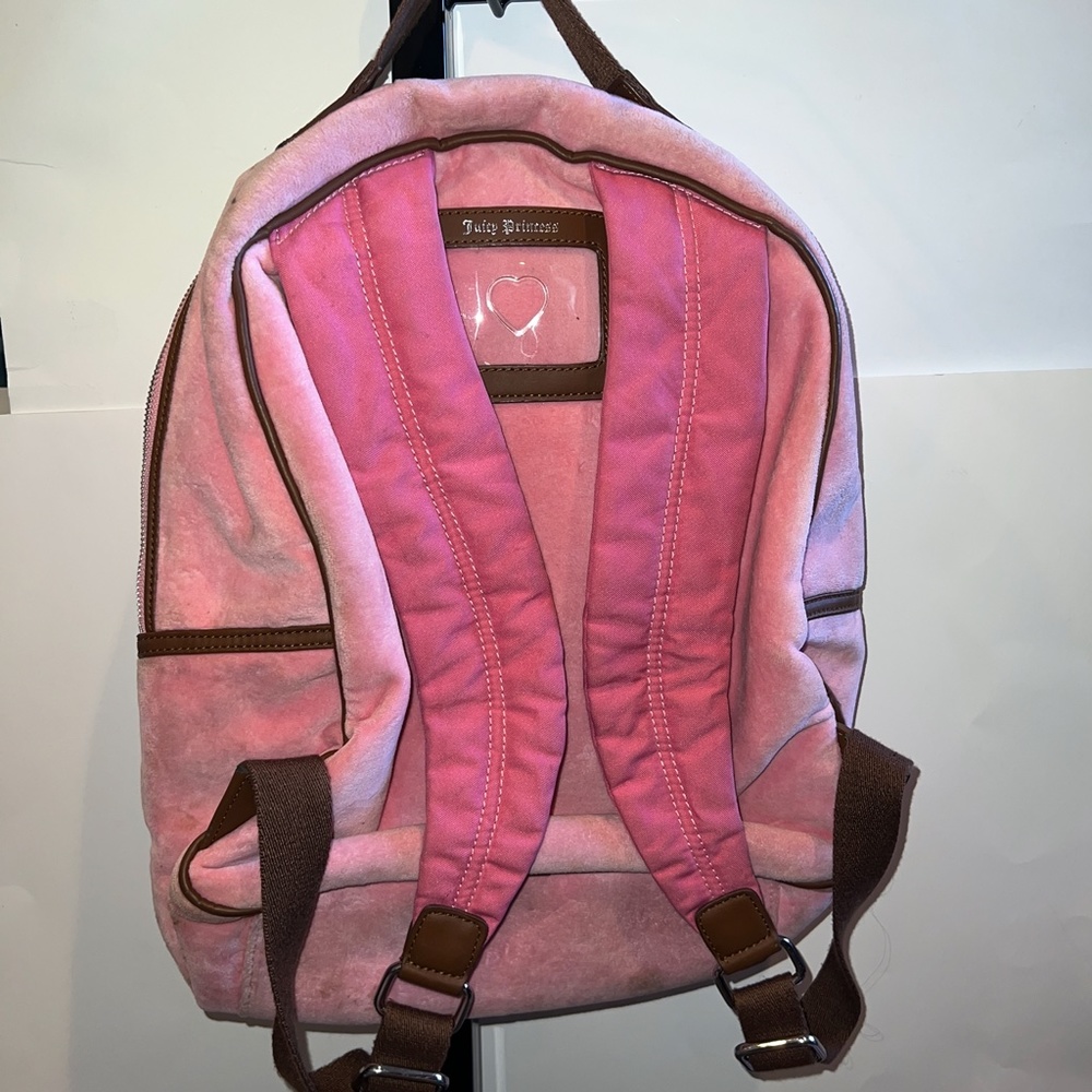 Vintage Rare Pink Juicy Couture Backpack Velour Purse Shoulder Bag y2k preloved - Picture 15 of 15